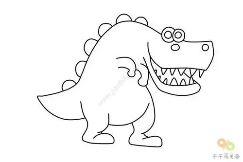 非常凶猛的似鳄龙简笔画大全
