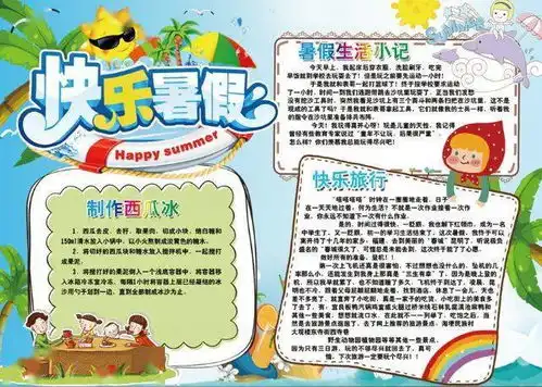 暑假4大类手抄报模板素材来袭,家长再也不愁了