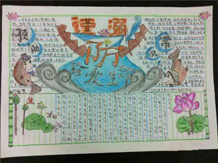 手抄报版面设计图防溺水手抄报版图