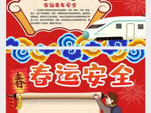 平安春运小报寒假交通安全防盗防拐竖版手抄报模板图片下载