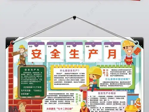 安全生产月小报建筑施工安全教育校园手抄小报素材图片模板下载