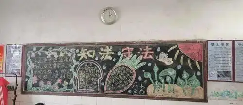 知法明纪,健康成长东门小学东大街校区十二月份主题黑板报评比活动