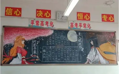 高中生创意黑板报,绘画功底令人羡慕,深受美术老师喜爱