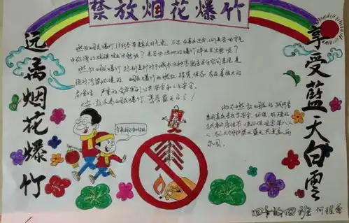 西安市新城区太华路小学春节禁止燃放烟花爆竹宣传教育活动三四年级学生宣传手抄报