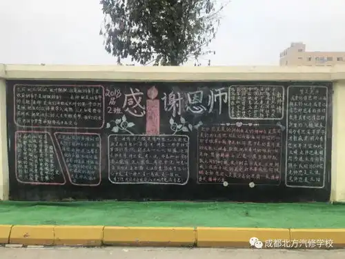 难忘师恩,北方学子手绘黑板报,送给老师最好的节日祝福
