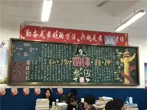 高二年级学雷锋,树新风优秀黑板报