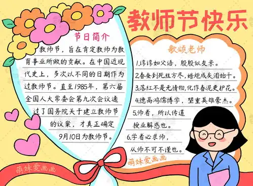 含内容文字的教师节手抄报模板,简单又漂亮,感恩教师手抄报模板
