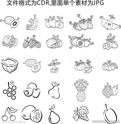 植物水果简笔画设计图