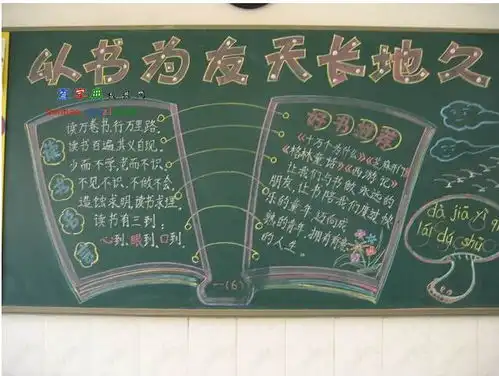 以书为友黑板报设计以书为友黑板报图片查字典板报网