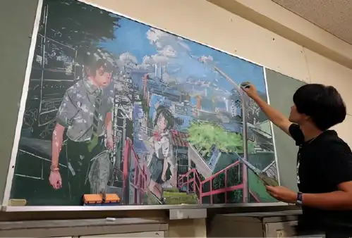 别人家的二次元老师,画黑板报如同放动画,师生一同狂欢