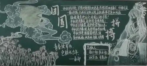 拼搏团圆记高三年级黑板报