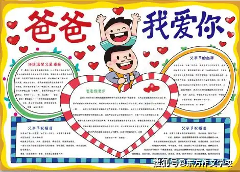父亲节要到了,这份手抄报快给孩子备上吧,送给老爸贴心的礼物