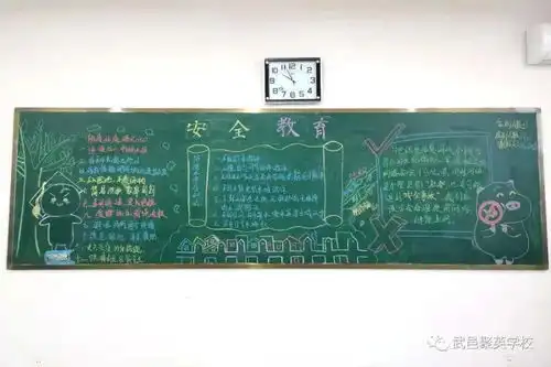 武邑聚英学校安全教育月系列活动主题板报评比