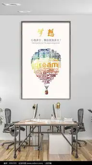 企业文化梦想热气球励志展板