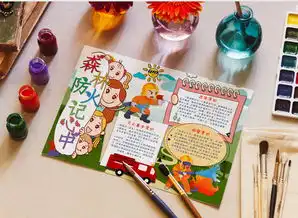 绿色森林卡通防火消防手抄报word模板下载熊猫办公