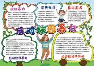 反对校园暴力psd手抄报