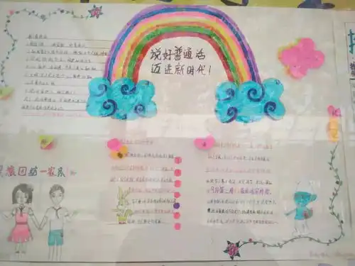 讲普通话,促民族团结,当自豪中国人于田县cec希望学校开展推广和使用国家通用语言文字系列活动