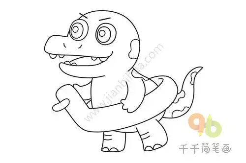 去游泳的崇高龙简笔画