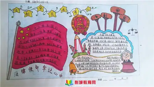 法制安全,与法同行大彭镇中心中学开展法制教育手抄报展评活动