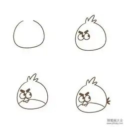 一组关于小鸟的简笔画教程