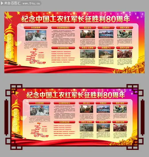 重走长征路宣传展板设计素材