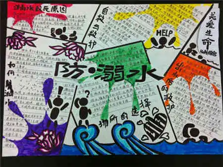 防溺水手抄报溺水是学生意外死亡杀手