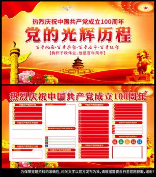 党的光辉历程设计模板下载宣传展板模板素材下的党建展板设计模板