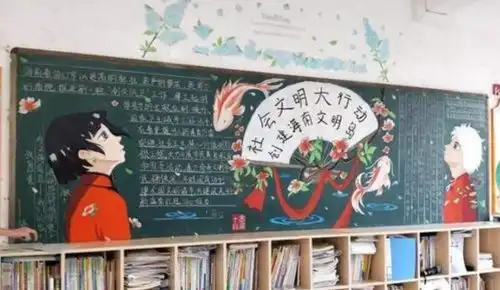 00后的黑板报走红,粉笔也能玩出新花样,美术老师自愧不如
