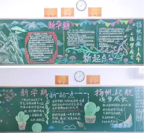 我校举行新学期,新征程的板报主题活动